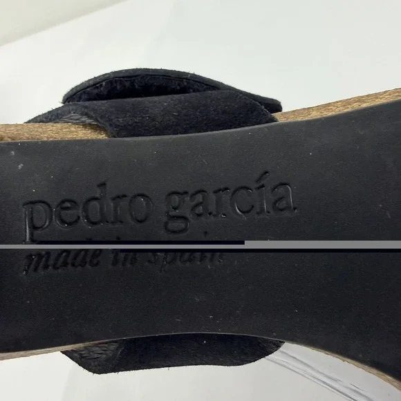 Pedro Garcia Black Suede Heels Sandals Womens EU 40 US 9 Ankle Strap Chic - Picture 8 of 10